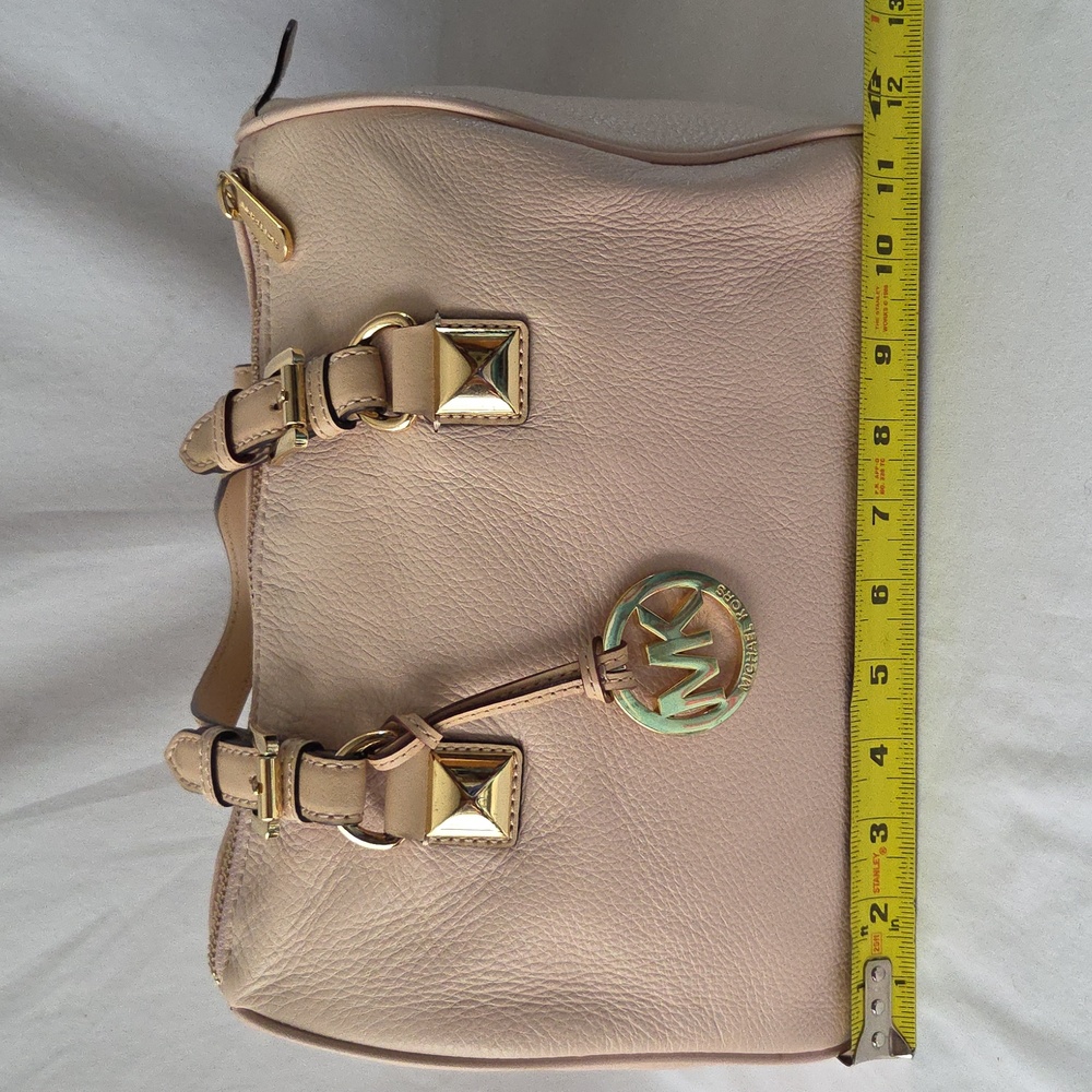 Michael Kors Pebble Leather Blush Grayson Satchel Handbag - Picture 10 of 16